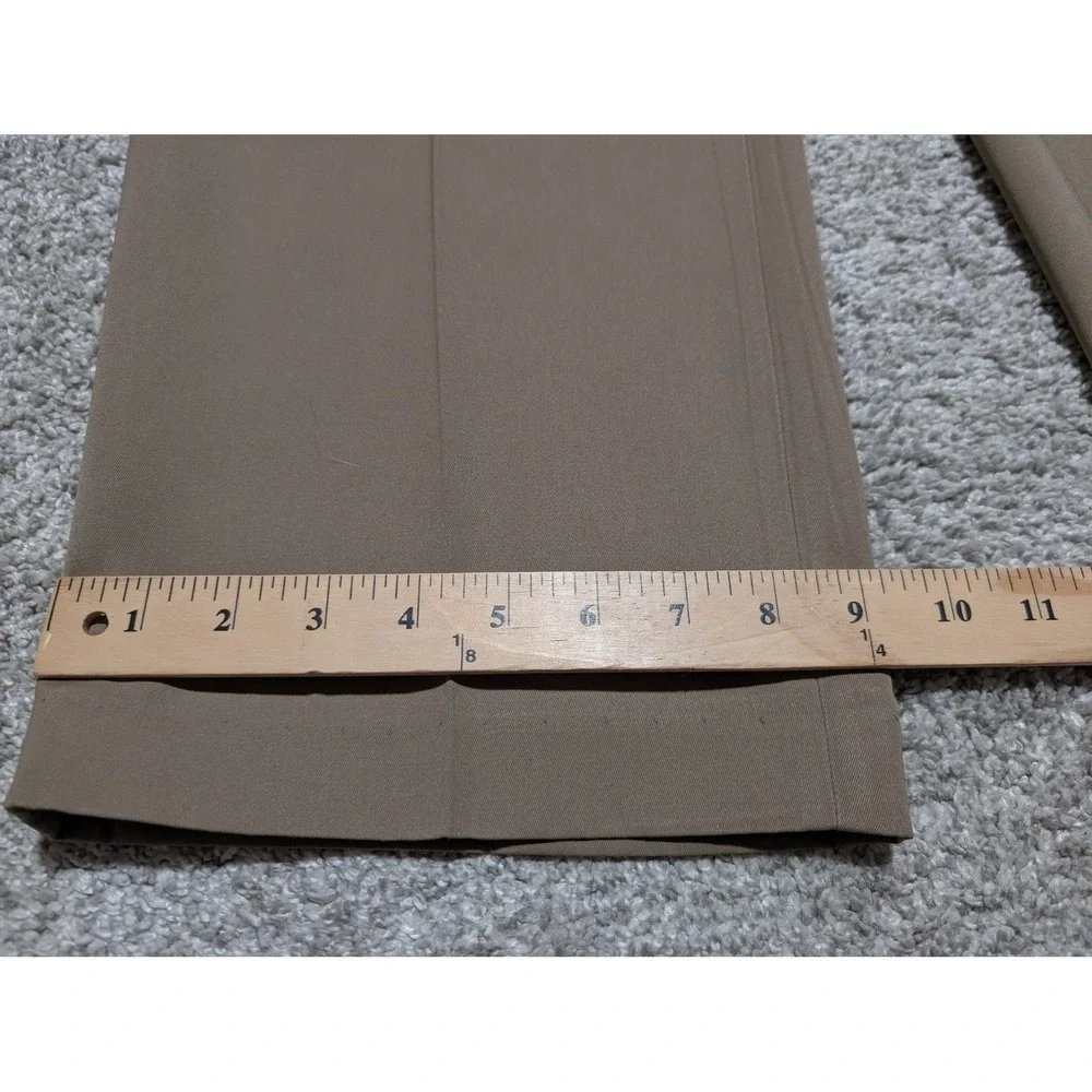 LL Bean Dress Pants Mens 36x32 Tan Brown‎ Straight Leg Flat Front Polyester Work